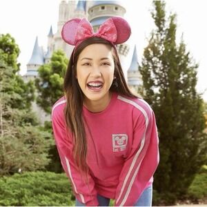 Disney Parks Spirit Jersey Imagination pink glitter Disney World Womens Large